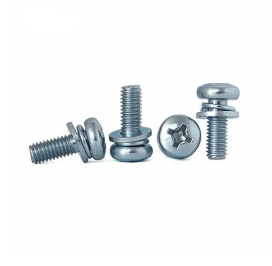 China Factory Flat Washer and Spring Washer Pan Head Machine Cross Screw Sems Screw Combined Screws 1