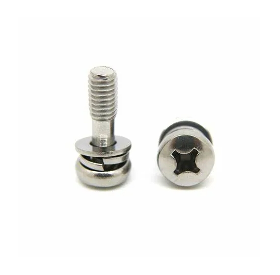 China Factory Flat Washer and Spring Washer Pan Head Machine Cross Screw Sems Screw Combined Screws 2