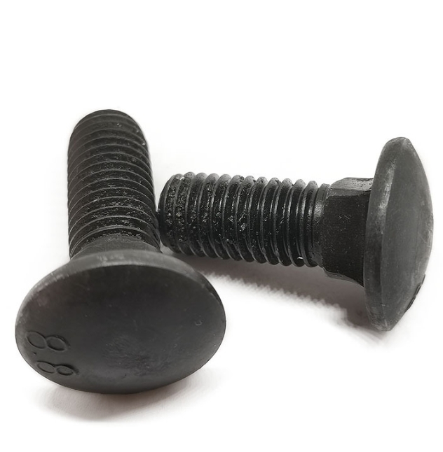 Black Cup Head Short Square Neck Carriage Bolt With Large Head 2