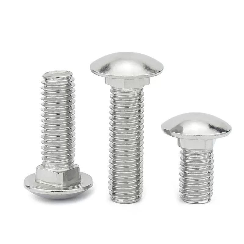 M8 M10 M12 Stainless Steel SS 304 316 316L Polish Plain Round Head Square Neck Carriage Bolt DIN603 2