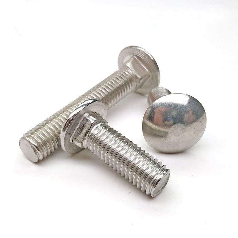 M8 M10 M12 Stainless Steel SS 304 316 316L Polish Plain Round Head Square Neck Carriage Bolt DIN603 4