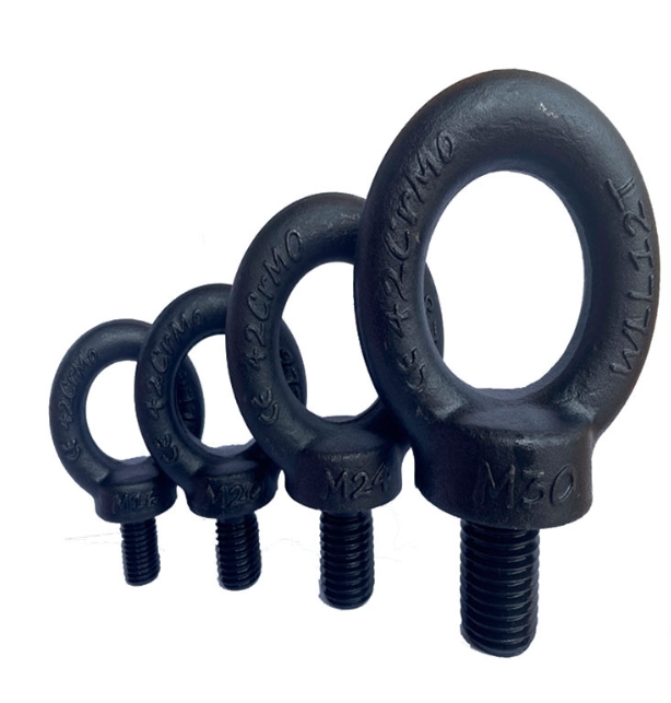 Matte Black Oxide Eye Bolts for Decorative Indoor Use Vertical Lift Only
