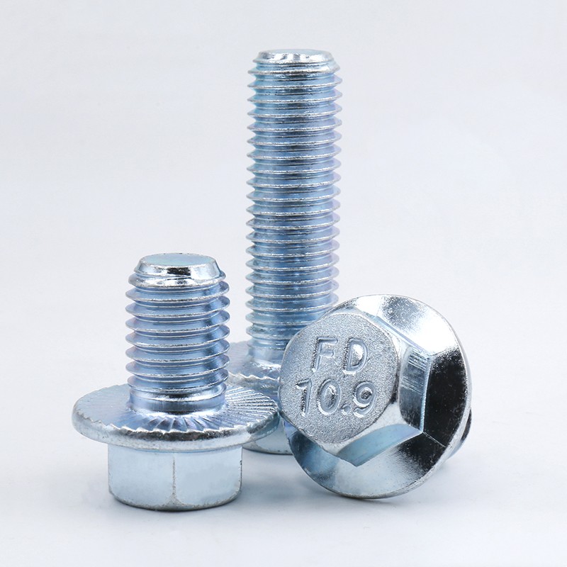 10.9 Carbon Steel Zinc Plated Full Thread Flange Bolt with serration 1