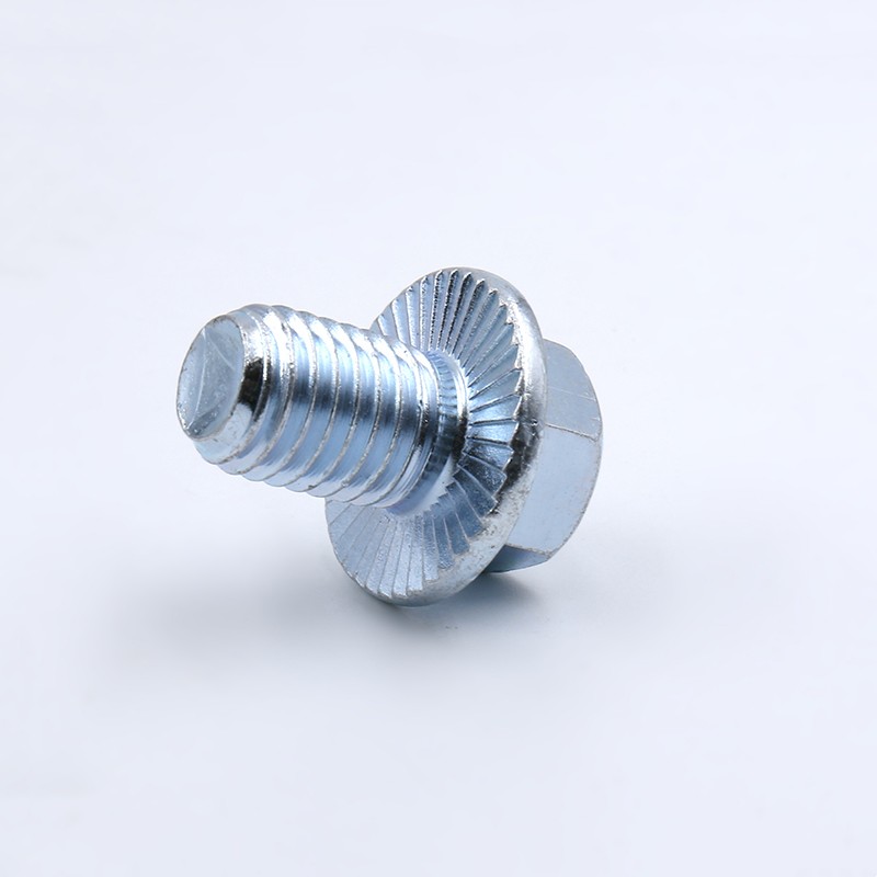 10.9 Carbon Steel Zinc Plated Full Thread Flange Bolt with serration 2