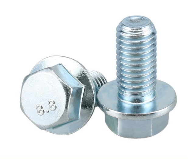 Blue Zinc Plated Carbon Steel Flange Bolts Non-Serrated Galvanized 2