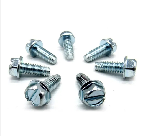 Factory customized zinc plated m2 m3 m4 m5 m6 hexagon bolt hex flange head slotted anti slip machine bolt 1