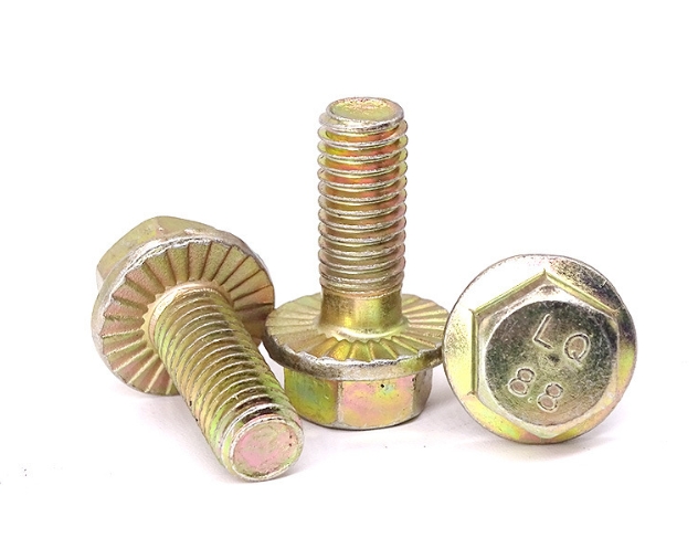 Professional Factory Yellow Zinc Plated Carbon Steel Hex Flange Head Bolts 1