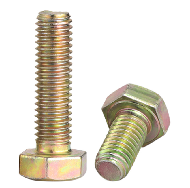 Carbon Steel Yellow Zinc Full thread And Half Thread Hex Bolt All Size 1