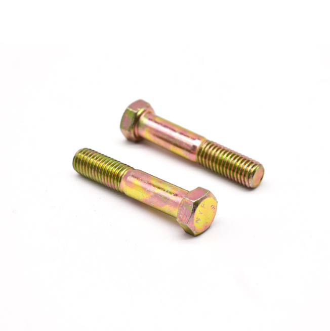 Carbon Steel Yellow Zinc Full thread And Half Thread Hex Bolt All Size 2