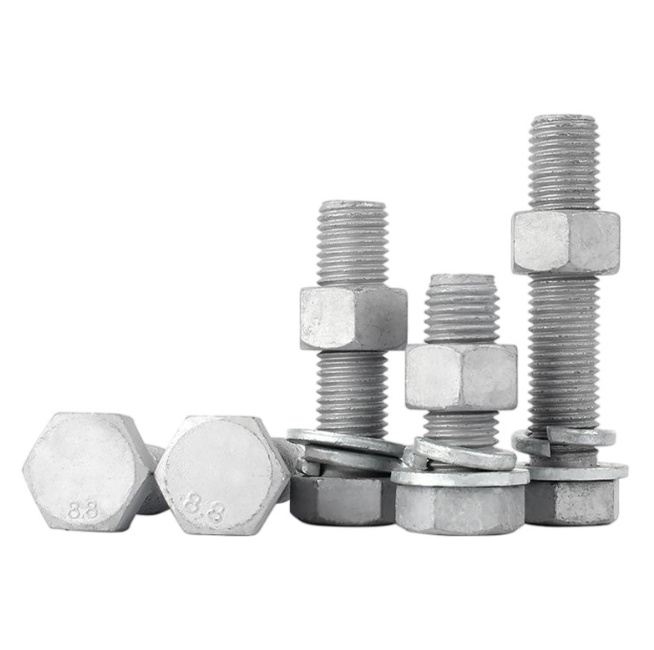 China Factory Directly Sells Carbon Steel HDG Hex Bolt Galvanized DIN933/931 Alloy Steel MS 2