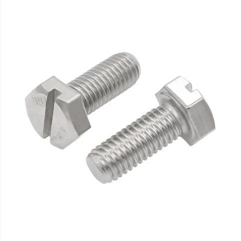 High quality stainless steel hex head bolts with slot on head M6 M8 M10 M12 Slot Head Hexgaon Bolts Allen Bolt 3