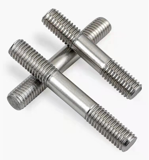 Carbon Steel Double and Threaded Stud Teeth Rod Silver Screw Bolt 4