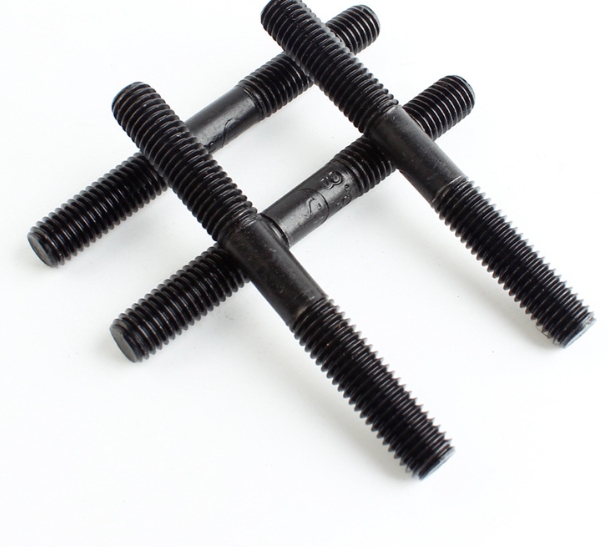 Matte Black Double End Studs – Black Oxide Treatment for Machinery & Automotive Assembly 1