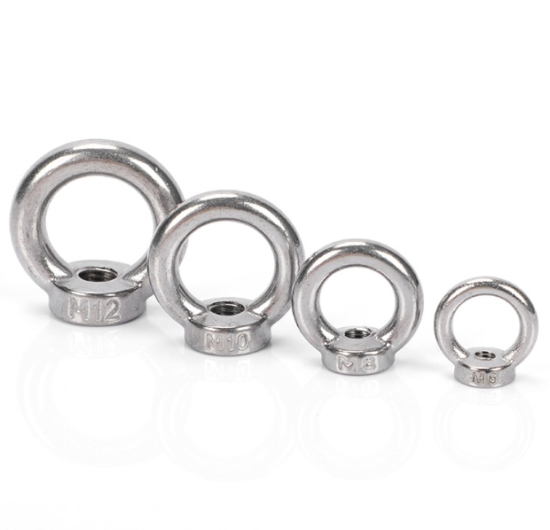 High Strength DIN582 Lifting Eye Nut CNC Stainless Steel Plain M6 M10 M16 Machinery Eye Nut