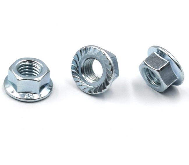 Widely Sold Fasteners Blue White Zinc HDG Chorme Different Size For Flange Nut 2