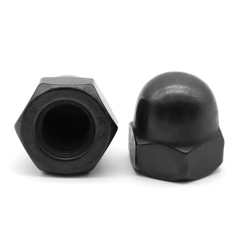 304 Stainless Steel Black Hex Domed Cap Nut 2