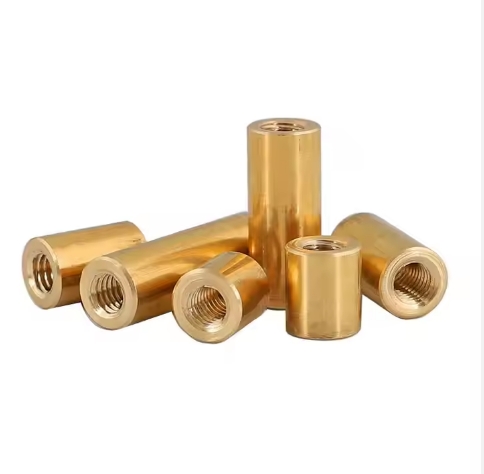M4 – M12 Adjustable Brass H62 Round Standoffs Cylindrical Spacers Long Coupling Nuts Connector Nut 1