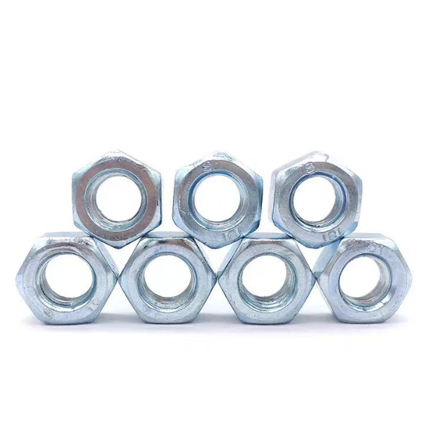 High Quality Carbon Steel DIN934 Blue White Zinc Hex Nut 2