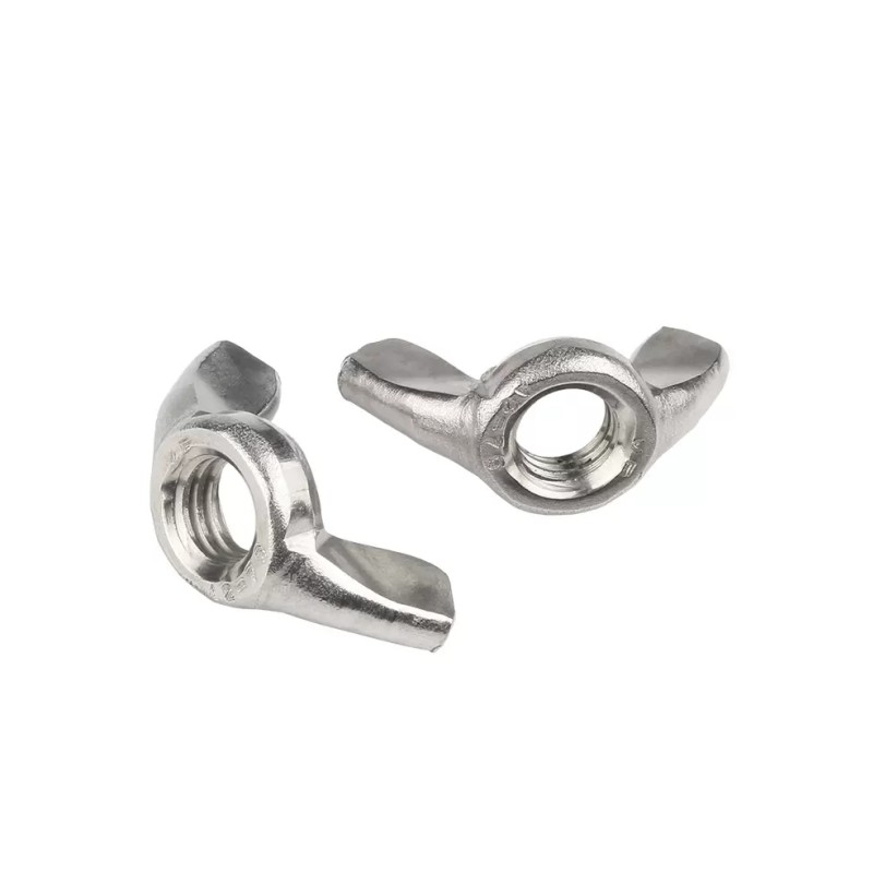 Stainless Steel SS304 316 316L A2 A4 70 80 ANSI AISI 304 316 Edged Square Wing Round Butterfly Wing Nut DIN314 DIN315 1