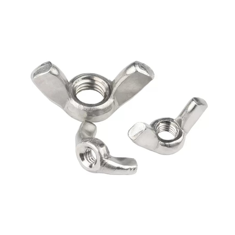 Stainless Steel SS304 316 316L A2 A4 70 80 ANSI AISI 304 316 Edged Square Wing Round Butterfly Wing Nut DIN314 DIN315 3