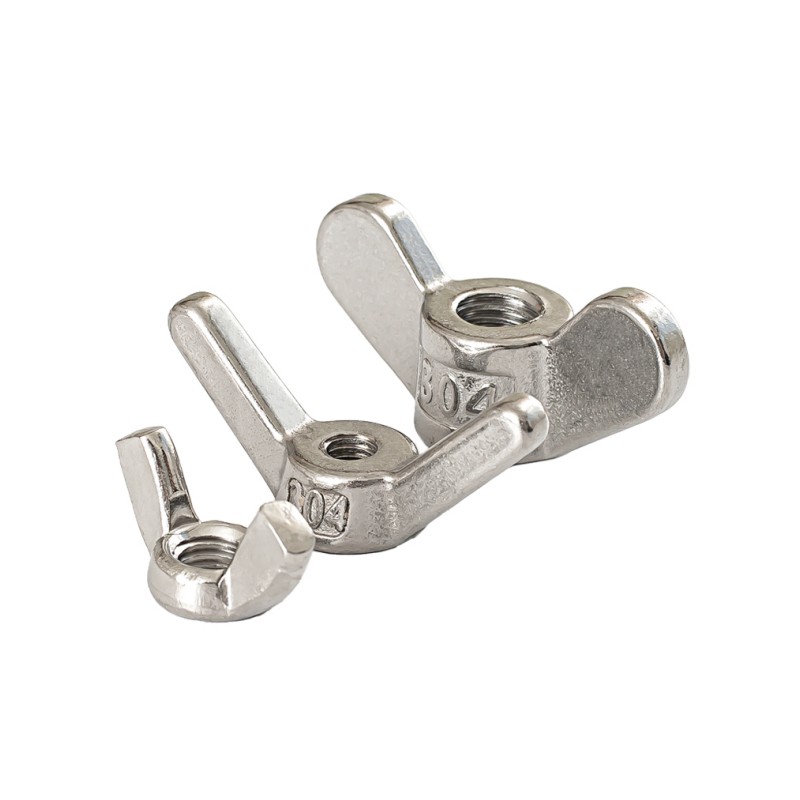 Stainless Steel SS304 316 316L A2 A4 70 80 ANSI AISI 304 316 Edged Square Wing Round Butterfly Wing Nut DIN314 DIN315 4