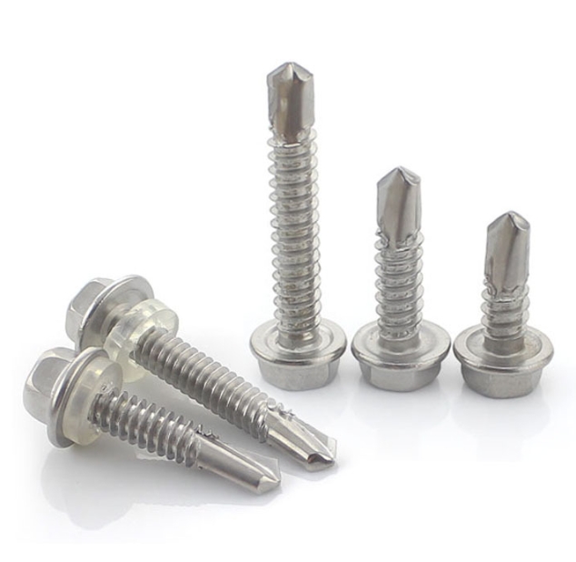 #10 Roofing Tek Screws With Rubber Washers Tornillos Hexagonal Hex Head Self Drilling Screws 1