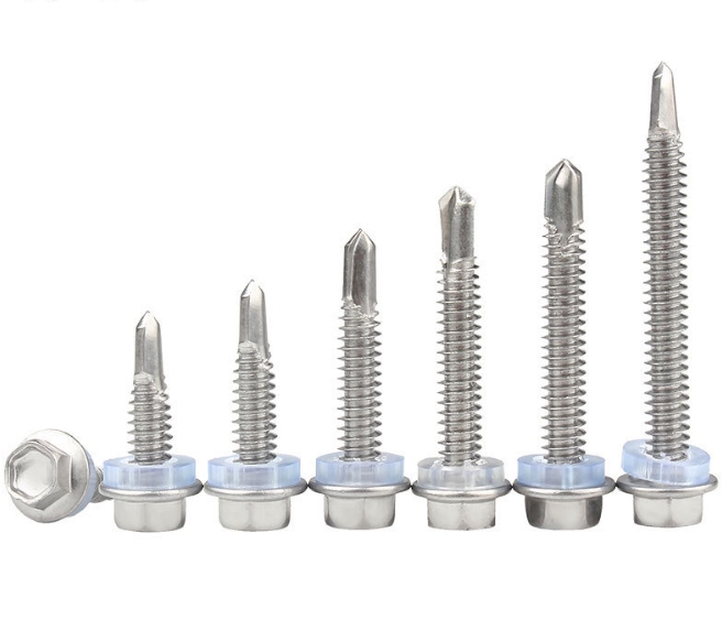 #10 Roofing Tek Screws With Rubber Washers Tornillos Hexagonal Hex Head Self Drilling Screws 3