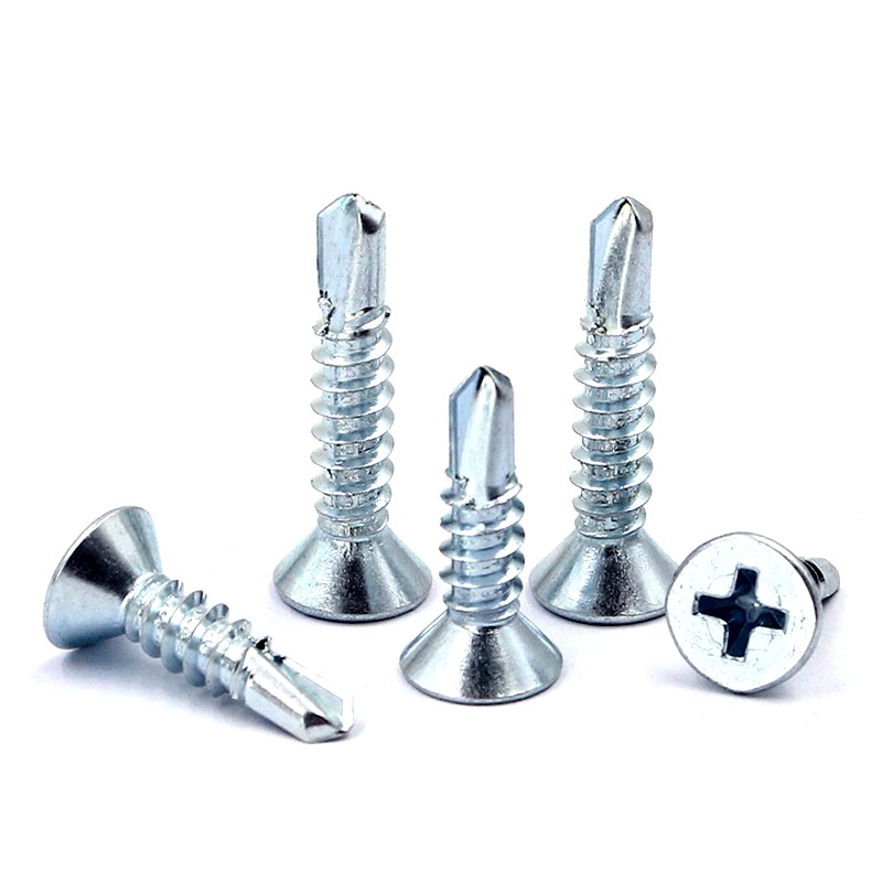 Zinc Plated Carbon Steel Crosse recessed Countersunk Head Self Drilling Screw 2