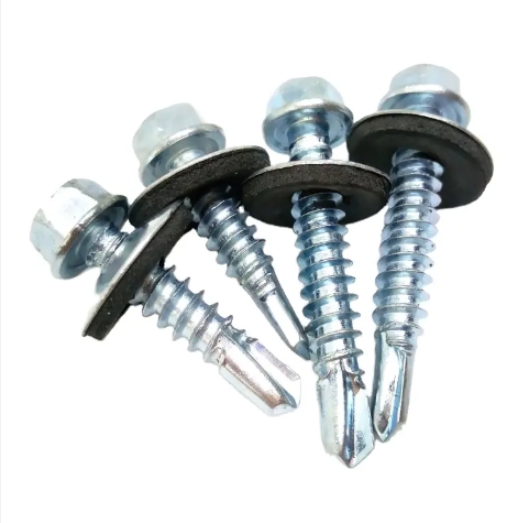Galvanized Roofing Screw Hex Washer Head Zinc Plated Self Drilling Tek Screws For Metal with EPDM Washer 2