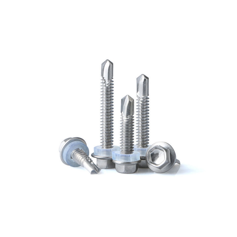 Zinc Plated Carbon Steel Hex Flange Head Drilling Screw 4