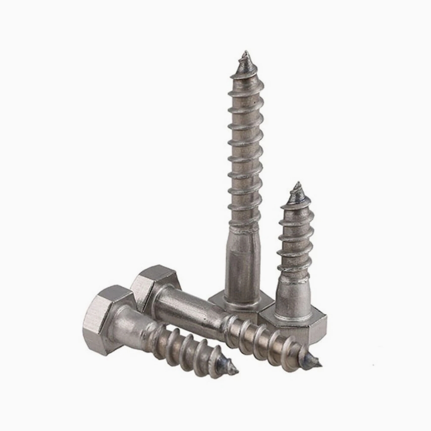 DIN 571 Stainless Steel A2 Hexagon Full Thread Wood Lag Self-Tapping Screws 3