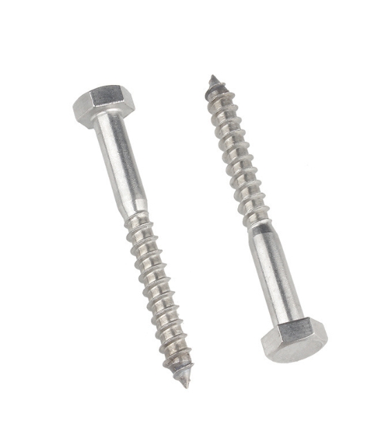 DIN571 Full Thread Hex Head Lag Wood Screws 10mm ISO Standard Oval Head Self-Tapping Screw Half Thread 4