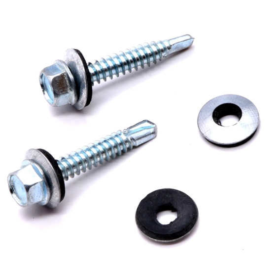 SS304 SS410 SS316 Stainless Steel Carbon Steel DIN7504K Hex Washer Head Self Drilling Screw with PVC Rubber Roofing Screw Self Tapping Screw 1