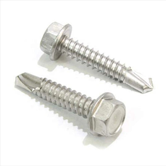 SS304 SS410 SS316 Stainless Steel Carbon Steel DIN7504K Hex Washer Head Self Drilling Screw with PVC Rubber Roofing Screw Self Tapping Screw 2